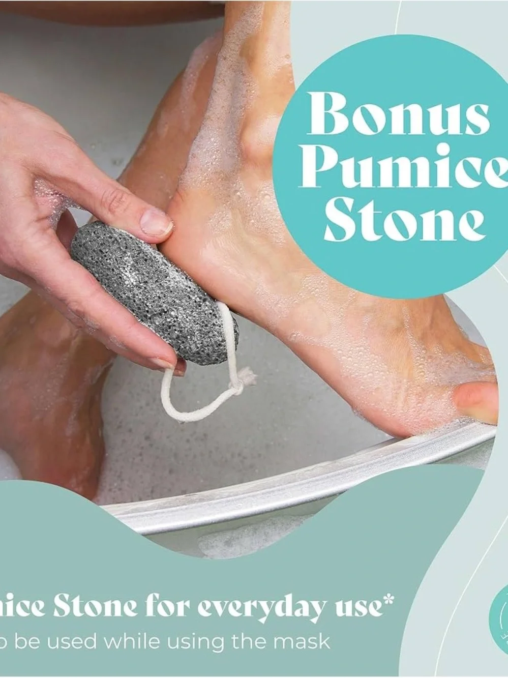 Peppermint Foot Peel Mask/with Pumice Stone - Hydrating Foot Treatment